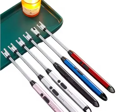 Metallic USB Rechargeable Plasma Electric Gas Lighter | 360° Flexible Neck | Windproof Flameless Arc Lighter for Kitchen & BBQ thumbnail 1