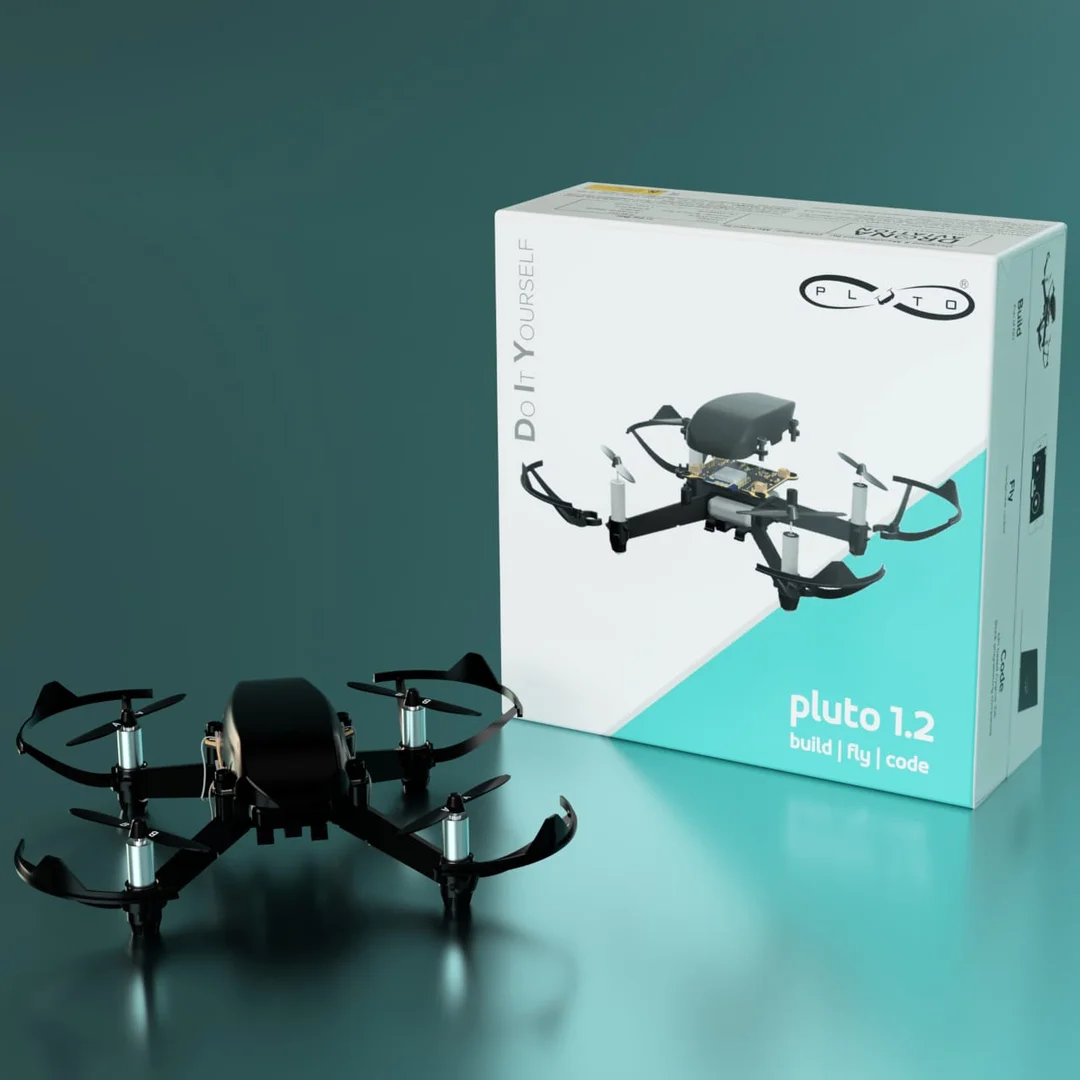 Pluto 1.2 DIY Nano Drone Kit for Kids Students & Beginners | STEM Educational Coding Drone with PlutoBlocks IDE | Smartphone Controlled Crash-Resistant Nano Quadcopter for Robotics Learning DIY Projects & Drone Programming by Drona Aviation image 1