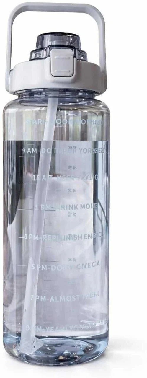 grahsankalp HydroTrack Pro 1000ml Leak Proof Water Bottle Black BPA Free Gym Sports Office Travel Hydration Bottle with Time Marker Sipper Handle image 1