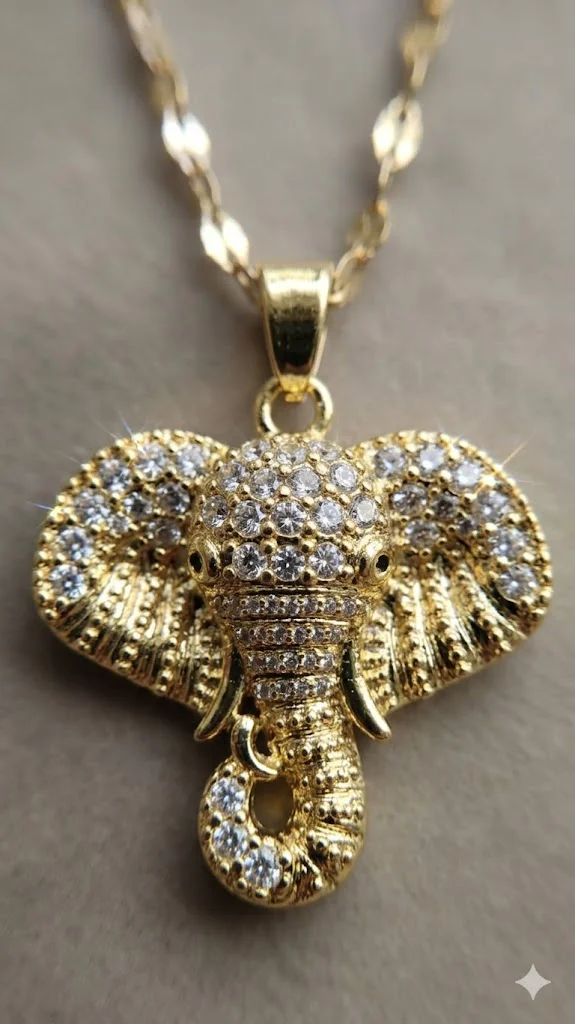 Crystal Pendant Chain Necklace | Gold Plated Chain with Locket for Women | Waterproof - Anti-Tarnish | Hypoallergenic | Skin Friendly | Lightweight - Gift for Wife, Girlfriend, Friend image 2