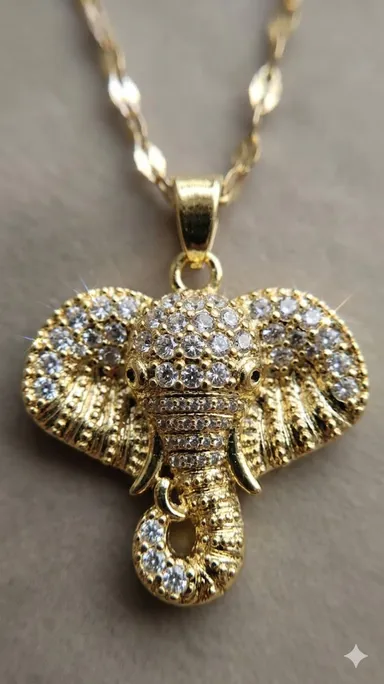 Crystal Pendant Chain Necklace | Gold Plated Chain with Locket for Women | Waterproof - Anti-Tarnish | Hypoallergenic | Skin Friendly | Lightweight - Gift for Wife, Girlfriend, Friend thumbnail 1