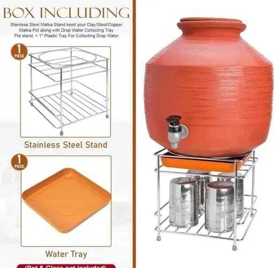grahsankalp Stainless Steel Matka Kitchen Rack Stand for Clay Pot Water Storage | Rust Resistant Heavy Duty Matka Base Stand for Home Kitchen Dining Use image 2