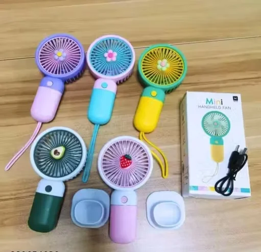 Multicolour Mini Portable USB Hand Fan, 3-Speed Handheld Rechargeable Fan with 1000mAh Battery | Compact Travel Fan for Women | Makeup, Kitchen, Indoor & Outdoor Use image 4