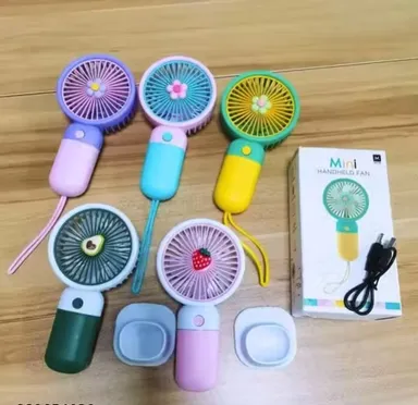 Multicolour Mini Portable USB Hand Fan, 3-Speed Handheld Rechargeable Fan with 1000mAh Battery | Compact Travel Fan for Women | Makeup, Kitchen, Indoor & Outdoor Use thumbnail 3