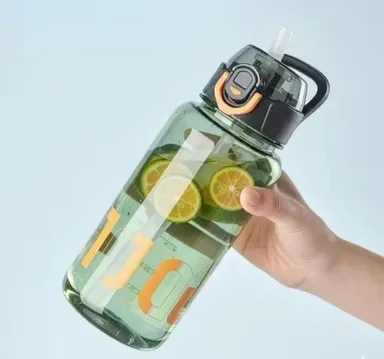1 Litre Leak Proof Water Bottle with Lock System & Silicone Straw | 1000ml BPA Free Gym Sports Sipper Bottle for Office, School & Travel thumbnail 1