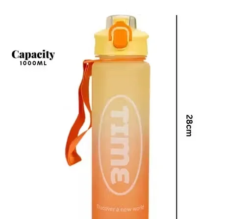 1000ml BPA Free Water Bottle with Straw & Safety Lock | Leakproof Sports Sipper Bottle for Gym, Travel, Hiking, School & Office Use | 1L Plastic Bottle with Carry Strap image 2