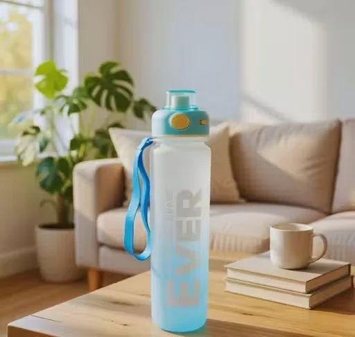 1000ml BPA Free Water Bottle with Straw & Safety Lock | Leakproof Sports Sipper Bottle for Gym, Travel, Hiking, School & Office Use | 1L Plastic Bottle with Carry Strap image 3