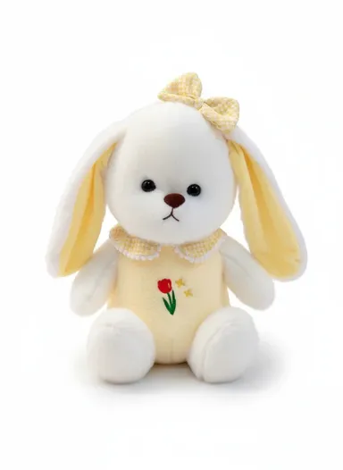  Plush Bunny Soft Toy 35 cm with Tulip Dress Ribbon Floppy Ears Stuffed Animal for Kids Gifting Cute Cuddly Baby Nursery Plush Toy thumbnail 0