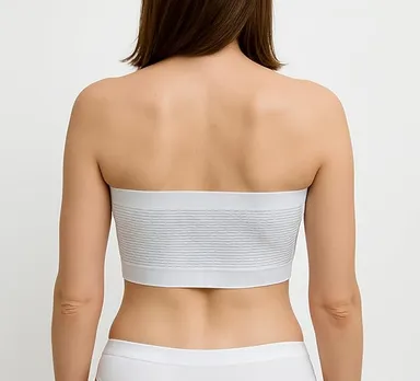 Women’s Seamless Padded Tube Bra | Strapless Bandeau with Removable Pads (White) White 30A thumbnail 4