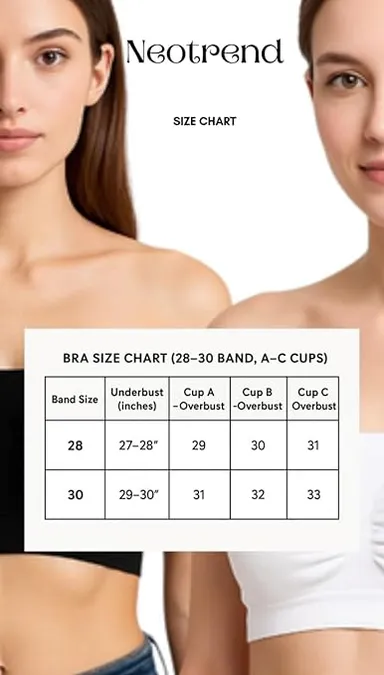 Women’s Seamless Padded Tube Bra | Strapless Bandeau with Removable Pads (White) Women Wine Red 30A thumbnail 3