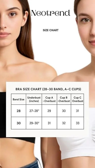 Women’s Seamless Padded Tube Bra | Strapless Bandeau with Removable Pads (White) Women Wine Red 30B image 4
