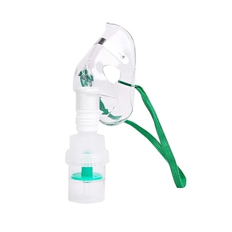 Child Nebulizer Mask Kit with Air Tube Medicine Chamber Adult Mask Transparent Respiratory Nebulisation Kit for Kids Adults Asthma Steam Inhaler Pack of 1 Made in India image 1