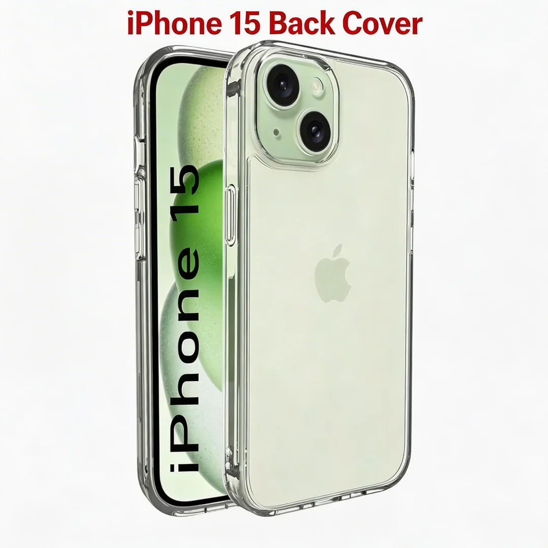 Apple iPhone 15 Transparent Back Cover Case Shockproof Scratch Resistant Soft TPU Slim Fit Camera Protection Crystal Clear Mobile Cover for iPhone 15 5G image 1