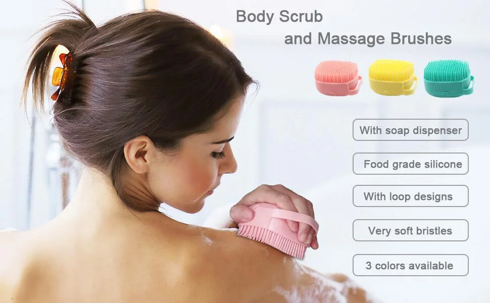 Premium Silicone' Bath Brush with Shampoo Dispenser | Soft Scalp Massage & Hair Wash Brush image 7