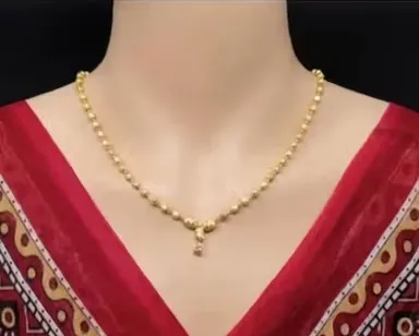 Shimmering Elegant Necklace Chain for Women Gold Plated Stylish Lightweight Fashion Jewellery Chain Necklace for Party Wear Daily Wear Traditional & Western Outfits thumbnail 0