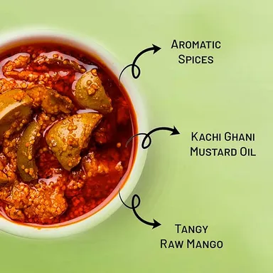 Masala Potli Punjabi Mango Pickle 500g Homemade Style Aam Ka Achar Keri Ka Achar with Traditional Punjabi Spices Tangy Spicy Indian Mango Pickle No Preservatives Meal Side Dish thumbnail 3