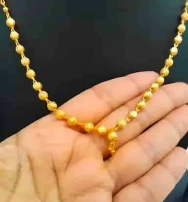 Gold Plated Designer Mangalsutra for Women 18 Inch Traditional Black Beads Chain with Stone Work Brass Material Lightweight Wedding Daily Wear Fashion Jewellery Ethnic Modern Mangalsutra Necklace for Married Women & Girls thumbnail 1