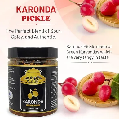 Masala Potli Karonda Pickle 500g Homemade Indian Cranberry Achaar | Traditional Spicy Karvanda Pickle with Natural Ingredients | Tangy Healthy Summer Pickle Rich in Vitamins & Antioxidants thumbnail 2