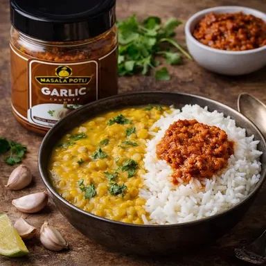 MASALA POTLI Rajasthani Garlic Chutney 250g Spicy Marwadi Lahsun Chutney Paste for Dal Baati Churma Authentic Homemade Rajasthan Style Red Chilli Garlic Chatni No Preservatives Traditional Indian Condiment thumbnail 2
