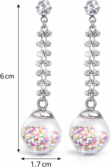 SHREE RIDDHIVE Crystal Dangle Earrings for Women Silver Beaded Drop Earrings Party Wear Korean Style Danglers Fashion Jewellery for Girls Wedding Festive Gift Accessories thumbnail 2
