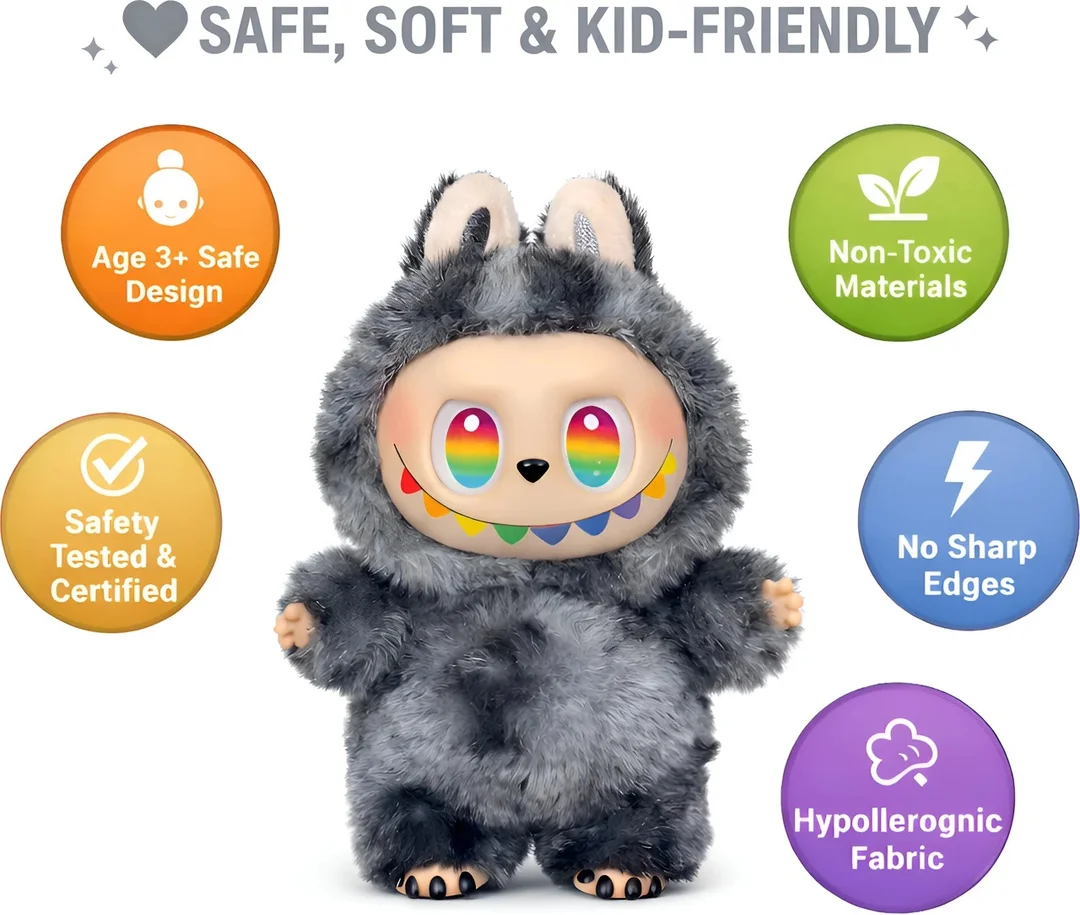Labubu Plush Bunny Monster Keychain Toy | Soft Fluffy Collectible Doll Bag Charm image 4
