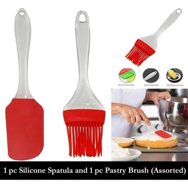 Silicone' Oil Brush & Spatula Set of 2 | Heat Resistant Kitchen Baking & Cooking Tool thumbnail 4