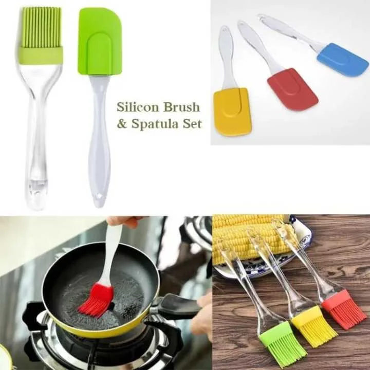 Silicone' Oil Brush & Spatula Set of 2 | Heat Resistant Kitchen Baking & Cooking Tool image 6