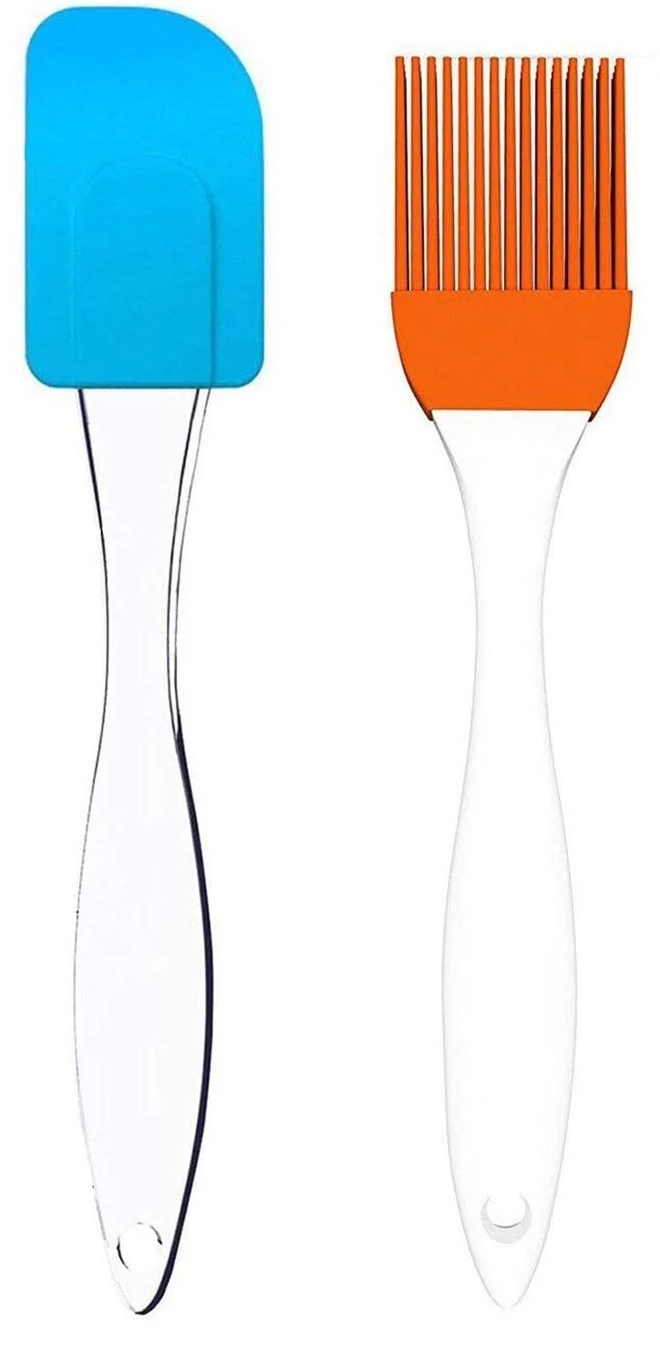 Silicone' Oil Brush & Spatula Set of 2 | Heat Resistant Kitchen Baking & Cooking Tool image 1