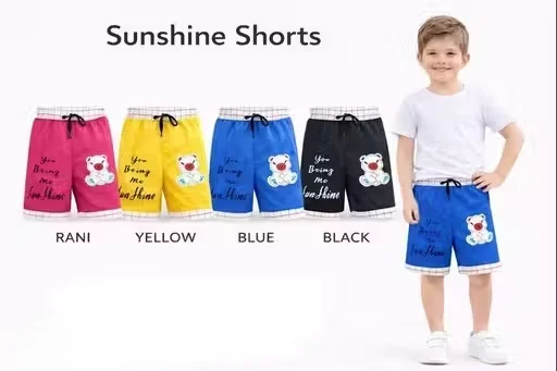 Kids Cotton Shorts Pack of 3 for Boys & Girls Graphic Printed Soft Breathable Daily Wear Summer Shorts Combo Lavender Maroon Black Multicolor 5-6 Y image 1