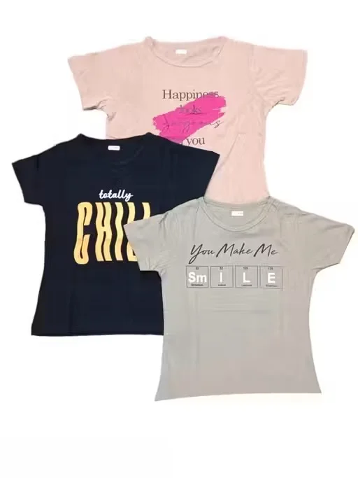 Girls Cotton Printed T Shirt Pack of 4 Assorted Colours & Cute Graphic Prints Soft Breathable Casual Half Sleeve Tees for Kids Daily Wear Summer Clothing Combo Multicolor 1-2 Years image 2