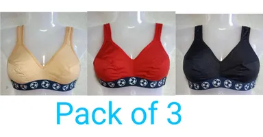 Women Light Grey Self Design Lace Padded Full Coverage Everyday Bra and Panty Set Skin Red Black Football Elastic 34B thumbnail 0