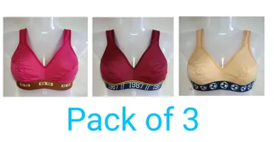 Women Light Grey Self Design Lace Padded Full Coverage Everyday Bra and Panty Set GS Multicolor Cotton Active Wear Bra Combo - 34B 36B thumbnail 0