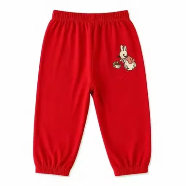 Kids Cotton Pajama Pack of 4 Assorted Colours Printed Night Pants Soft Breathable Elastic Waist Sleepwear Lounge Wear Daily Wear Bottoms for Boys & Girls Multicolor 3-6 M thumbnail 3