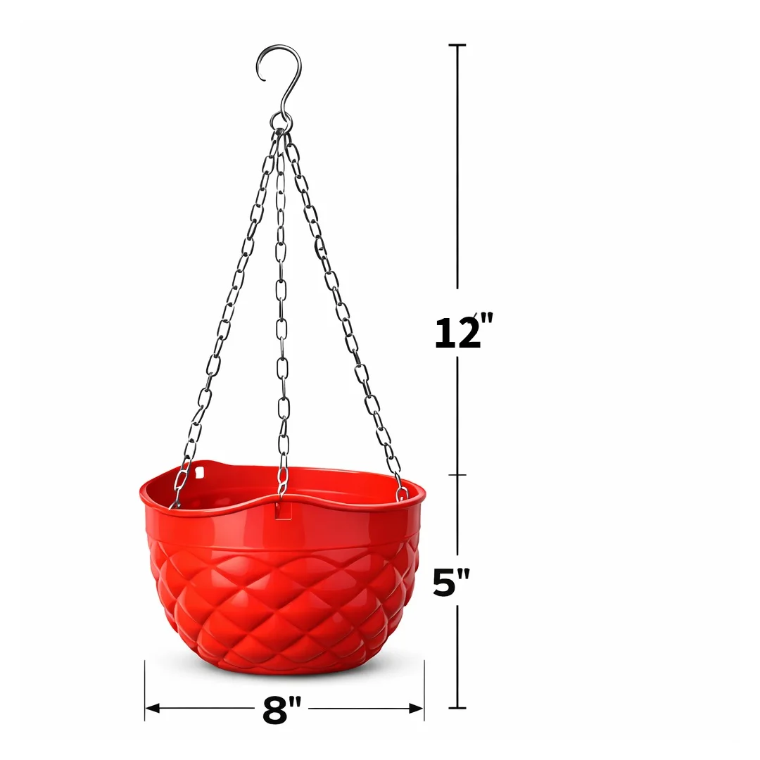 Square Plastic Pots 6 Inch Pack of 4 for Home Gardening, Durable Terracotta Color Gamla for Indoor Plants, Outdoor Balcony Flower Planters, Nursery Pot Set image 1