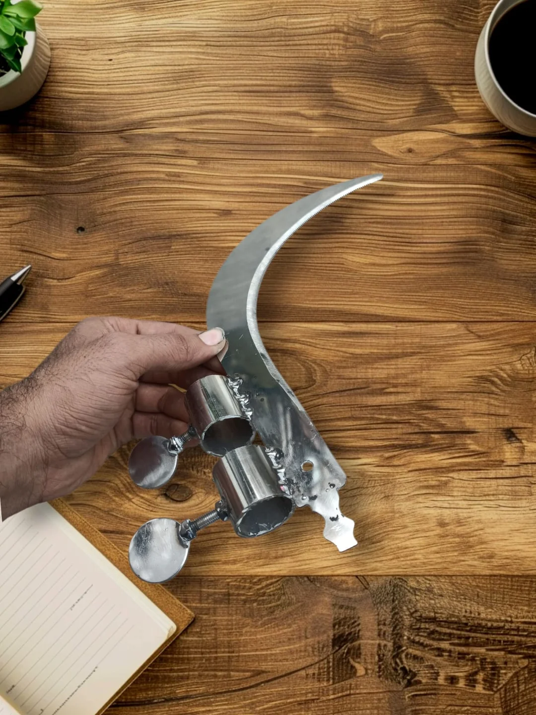 Stainless Steel Grass Sickle Cutter Blade Heavy Duty Curved Sharp Farming Gardening Weed Cutting Tool Manual Agricultural Grass Harvester Hand Tool Durable Rust Resistant image 2