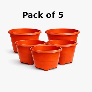 8 Inch Plastic Plant Pot Tray Pack of 9 Terracotta Colour Planter Saucer for Indoor Outdoor Gardening thumbnail 1