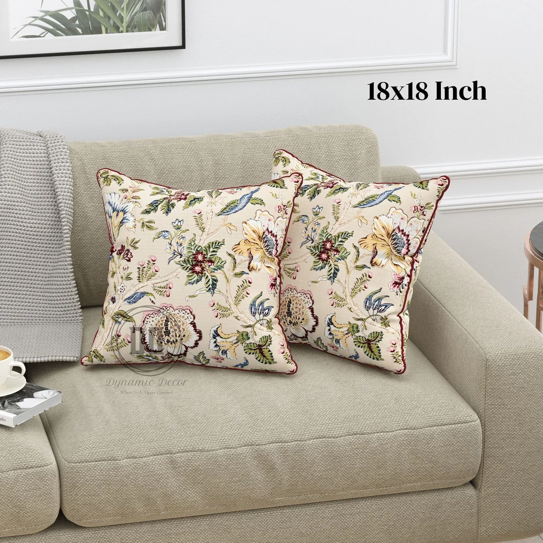 Dynamicdecor Premium Cotton Cushion Cover Set for Sofa and Living Room Home Décor | Soft, Durable & Washable Cushion Covers image 3