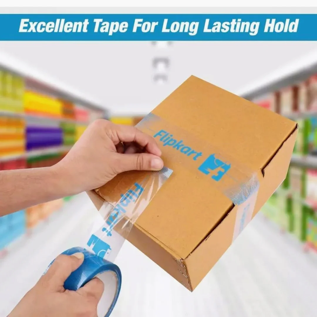 Self Adhesive Flip Kart Branded Packaging CelloTape 48mm / 2" Width | BOPP Industrial Packaging Tape for E-Commerce, Shipping Boxes & Parcel Sealing - Pack of 1 (65 Meter) image 4