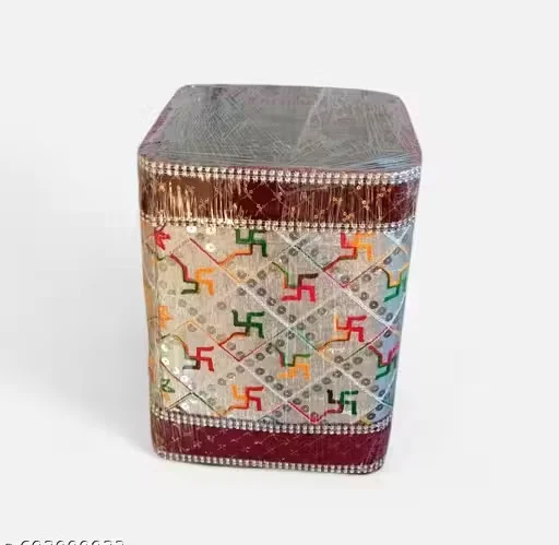 Decorative Wedding Mandap Pillar with Swastik Embroidery & Velvet Finish image 2
