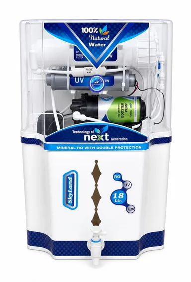 ANLUX INDIA Skyland Model 18 L RO + UV + UF + Alkaline + TDS Control Water Purifier (White) thumbnail 0