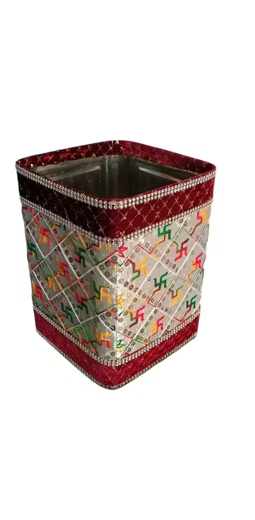  Wedding Mandap Decorative Pipa Stand | Velvet & Embroidery Swastik Square Pipe for Marriage & Pooja Decoration image 2