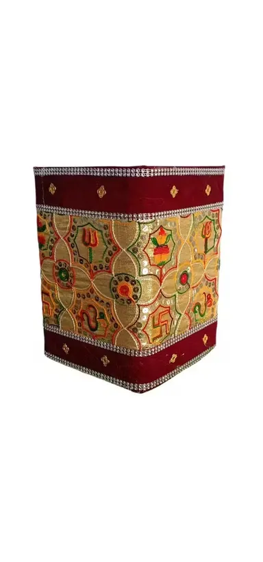 Wedding Mandap Pipa Stand Velvet Embroidered Cover | Puja & Wedding Decorative Stand thumbnail 0