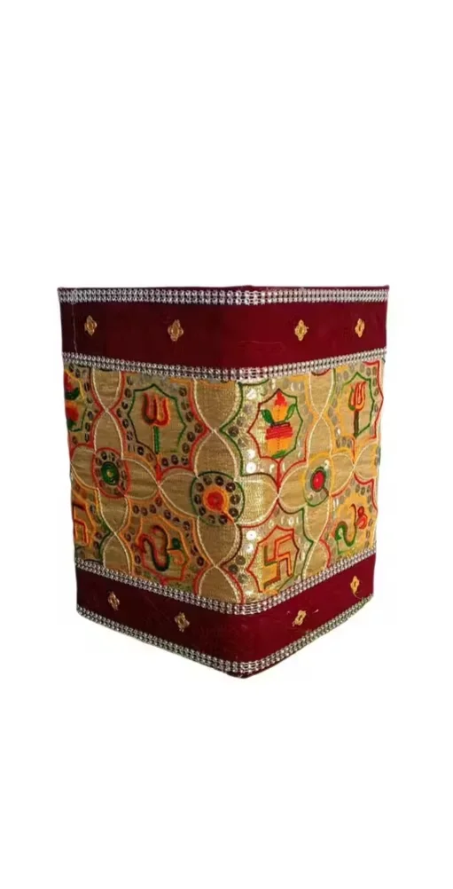 Velvet Wedding Mandap Pipa Stand Cover with Heavy Embroidery for Puja, Havan & Marriage Decoration image 2