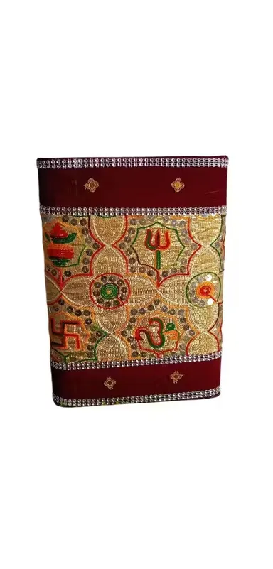 Velvet Wedding Mandap Pipa Stand Cover with Heavy Embroidery for Puja, Havan & Marriage Decoration thumbnail 0