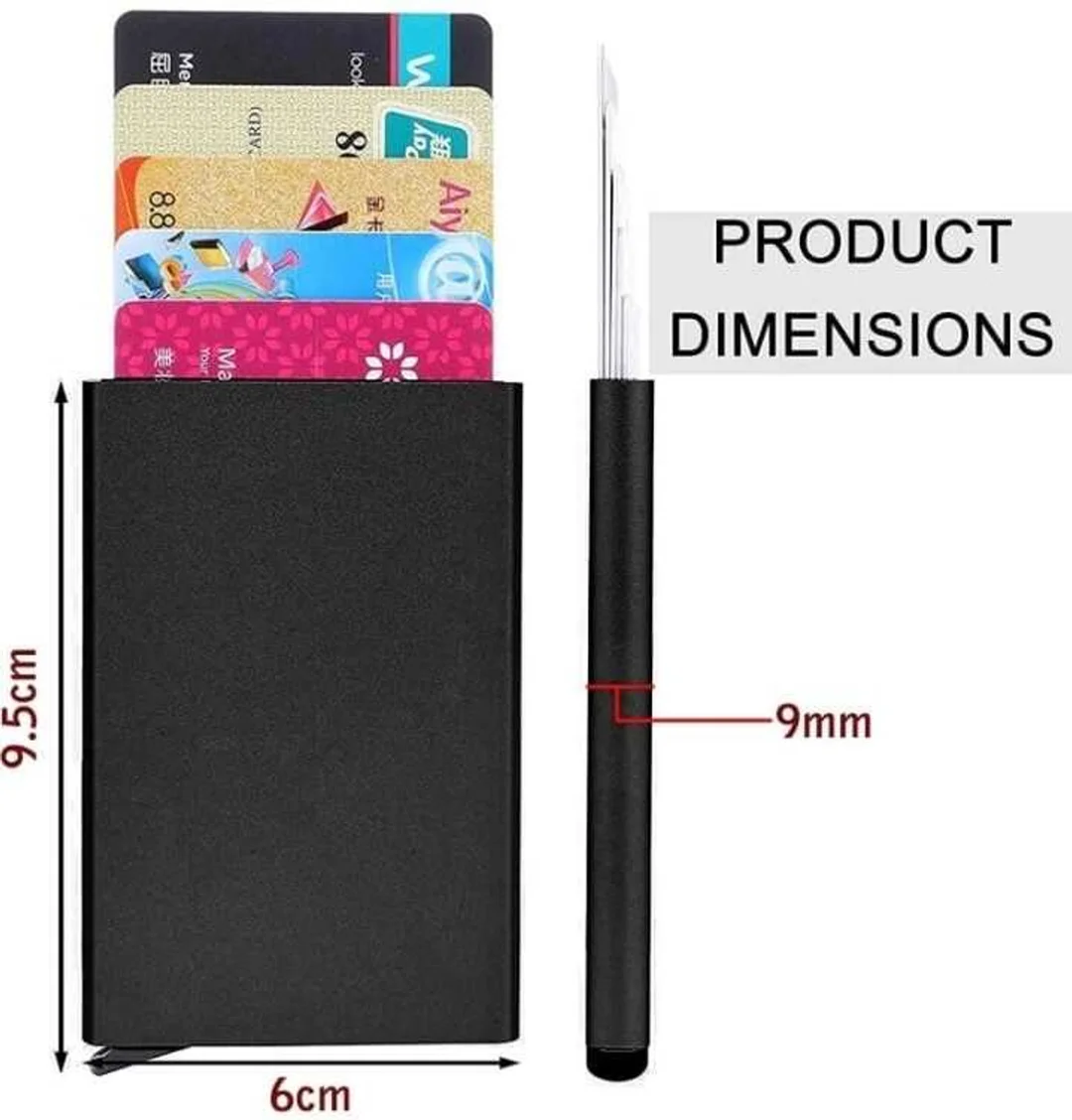 metal card holder, RFID card wallet, slim wallet, black wallet, unisex wallet, credit card case, Justakeit wallet image 2