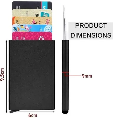 metal card holder, RFID card wallet, slim wallet, black wallet, unisex wallet, credit card case, Justakeit wallet thumbnail 1