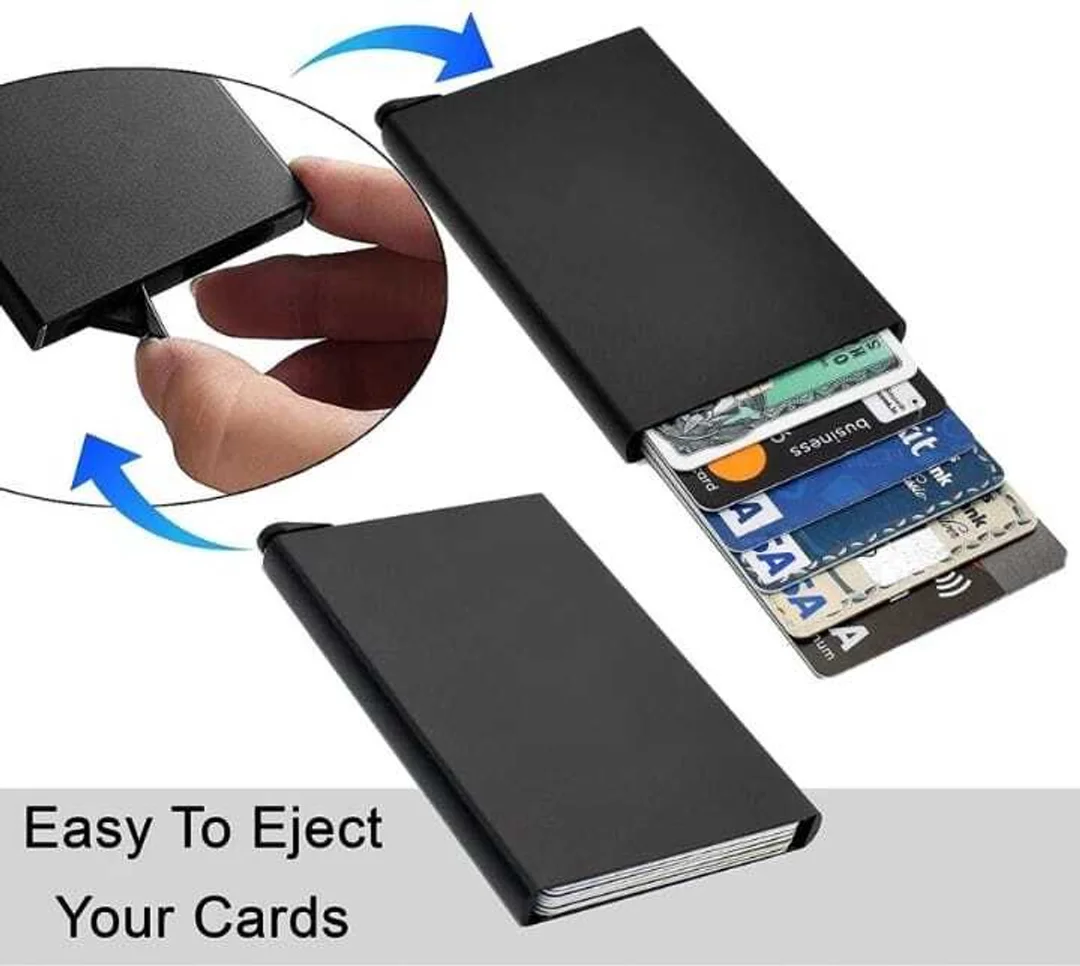 metal card holder, RFID card wallet, slim wallet, black wallet, unisex wallet, credit card case, Justakeit wallet image 3
