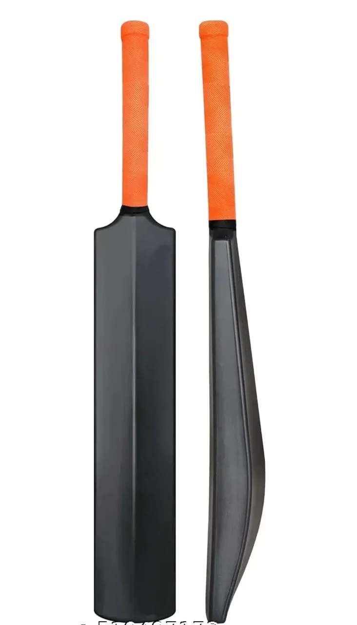 Premium Heavy Duty Full Size Plastic Cricket Bat Black & Green with Web Grip Handle for Tennis Ball Rubber Ball Gali Cricket Practice Training Bat for Kids Teens Adults image 3