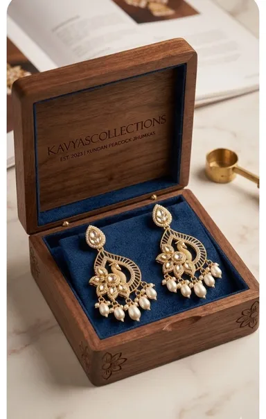 Ethnic Kundan and Pearl Festive Statement Earrings for Women Gold-Plated Traditional Indian Wedding Party Wear Jhumka Style Jewellery for Saree Lehenga and Festive Styling thumbnail 1