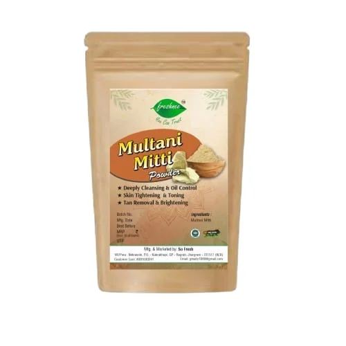 Multani Mitti Powder 100gm for Face Pack, Skin Care, Oil Control, Acne Removal, Deep Cleansing Natural Fuller’s Earth Powder for Glowing Skin & Hair Care image 1